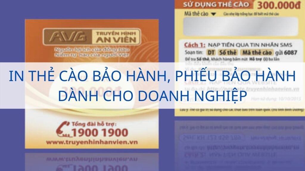 In thẻ cào bảo hành, phiếu bảo hành dành cho doanh nghiệp